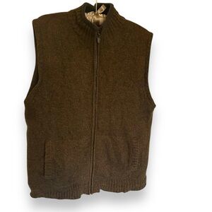 LL Bean Men’s Lambswool Fleece Lined Vest Size M